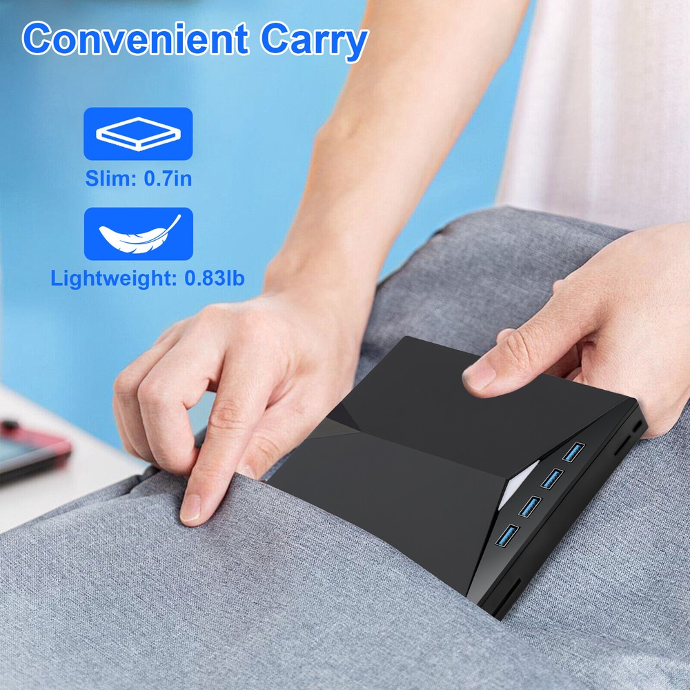 USB 3.0 External CD DVD Writer Drive Burner Reader Player for Windows 7/8/10/11