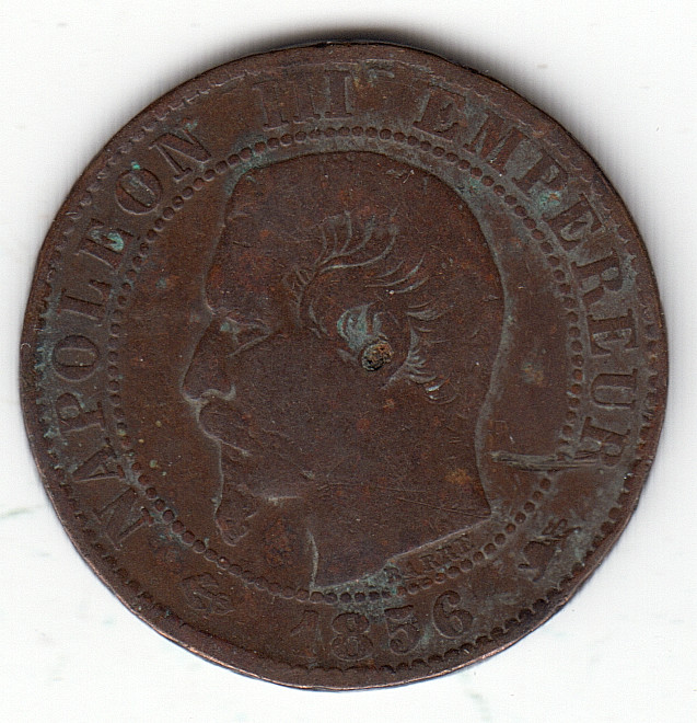 France 5 Centimes 1856 D as shown