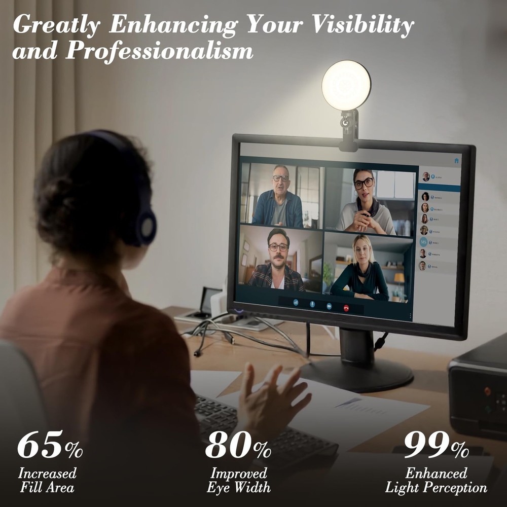 Clip On Video Light for Webcam Meetings Streaming