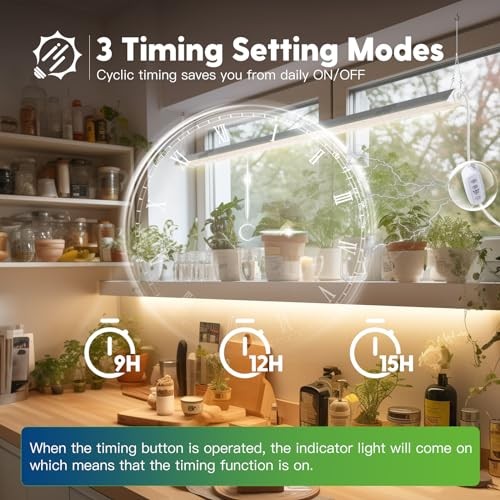 1 Pack 4ft LED Grow Light with 4FT - 1 Pack - Sunlike Full Spectrum with Timer