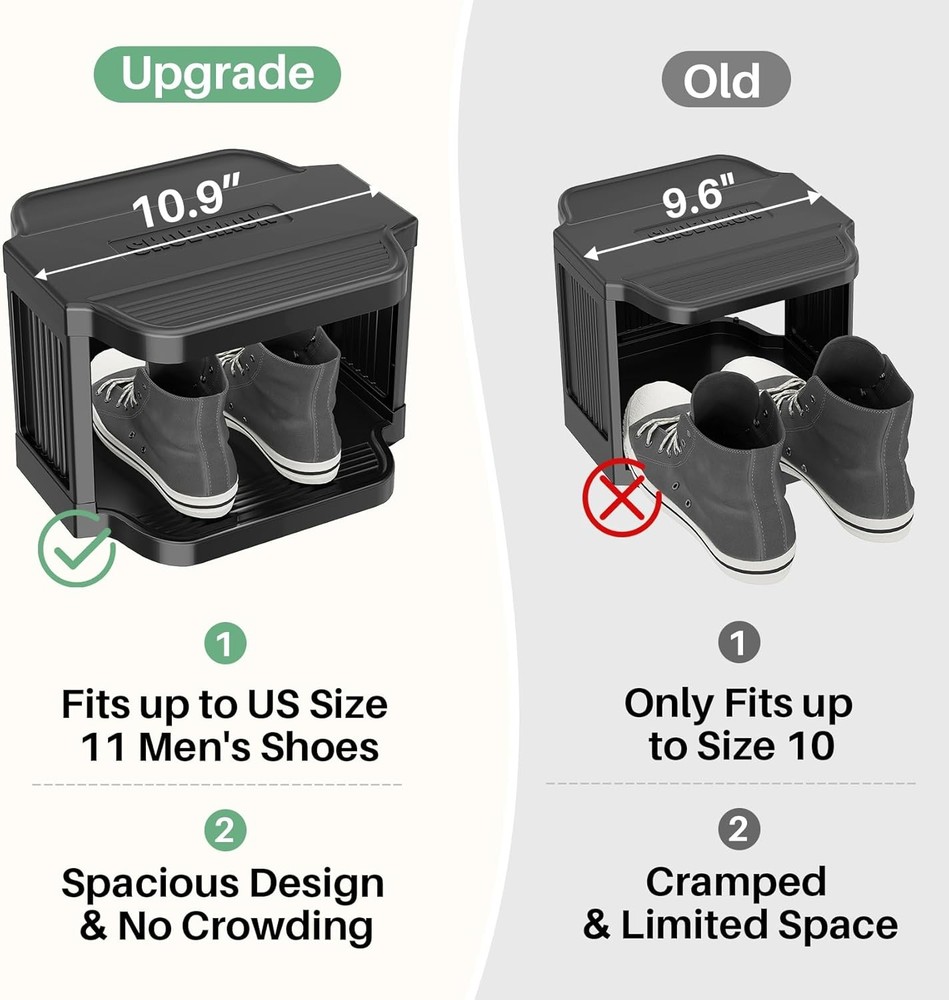 Kitstorack 8-Tier Vertical Plastic Shoe Rack, Freestanding Stackable Storage Org