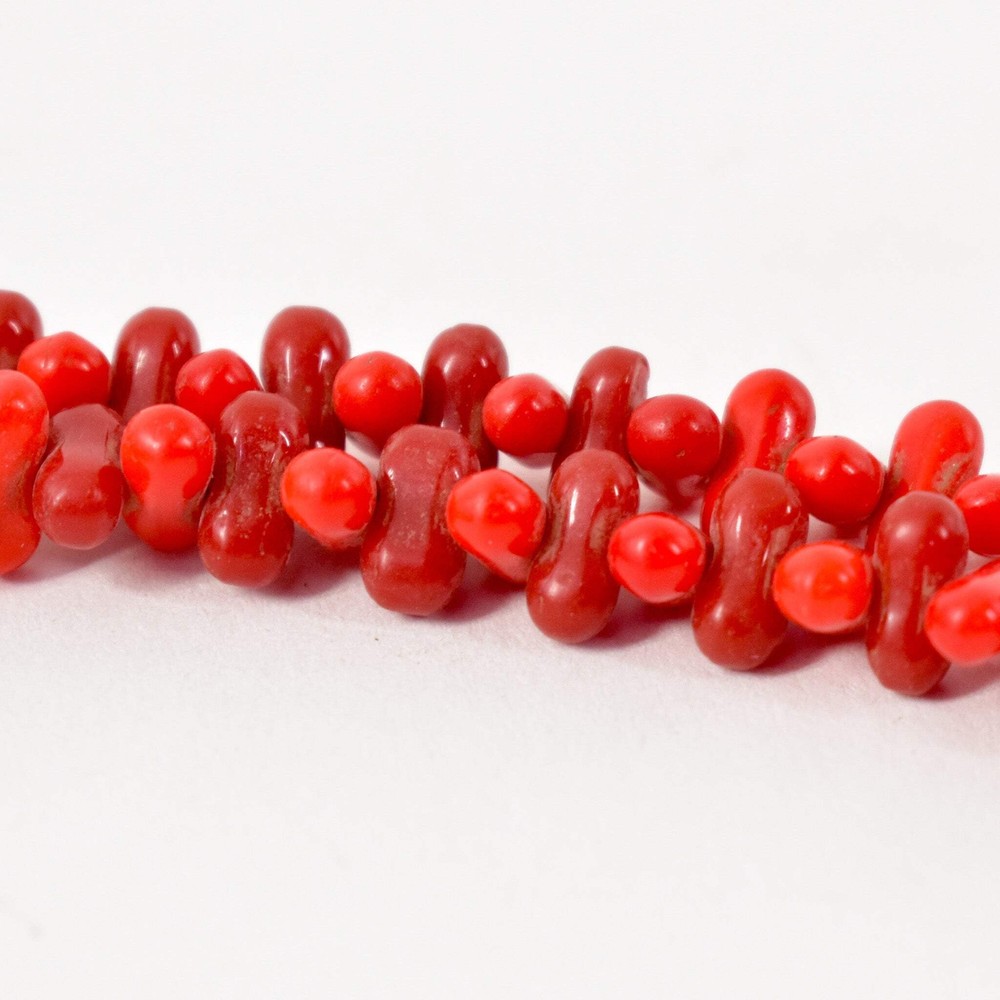 Dog Bone Bohemian Red Trade Beads