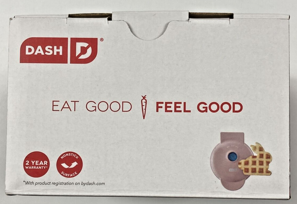 Dash Bunny Pink Nonstick Mini Waffle Maker New In Box Easter