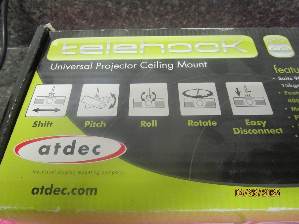 NEW! Telehook Universal Projector Ceiling Mount TH.WH.PJ.CM