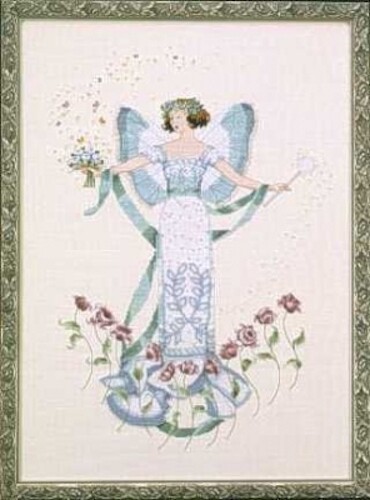 Mirabilia Cross Stitch Pattern - MD47 April's Blue Diamond