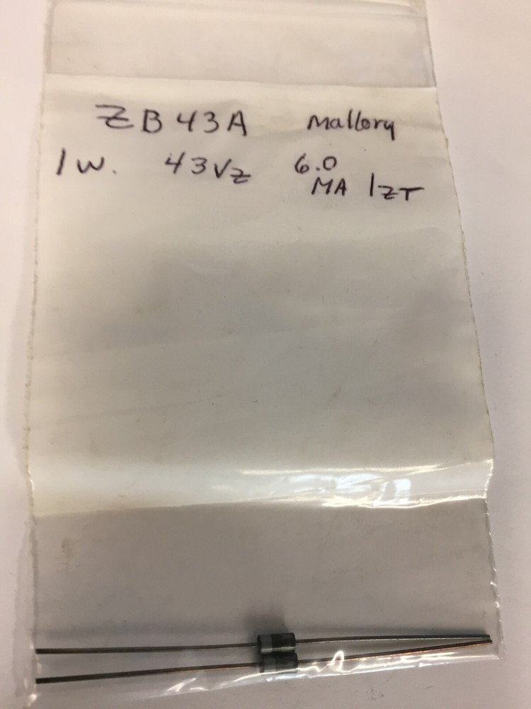 ZB43A  MALLORY 1 WATT  DIODE 2 PC NOS