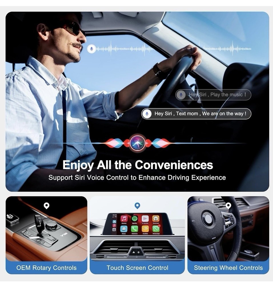 Wireless Carplay Adapter Compatible With Android Auto And Carplay. 4K