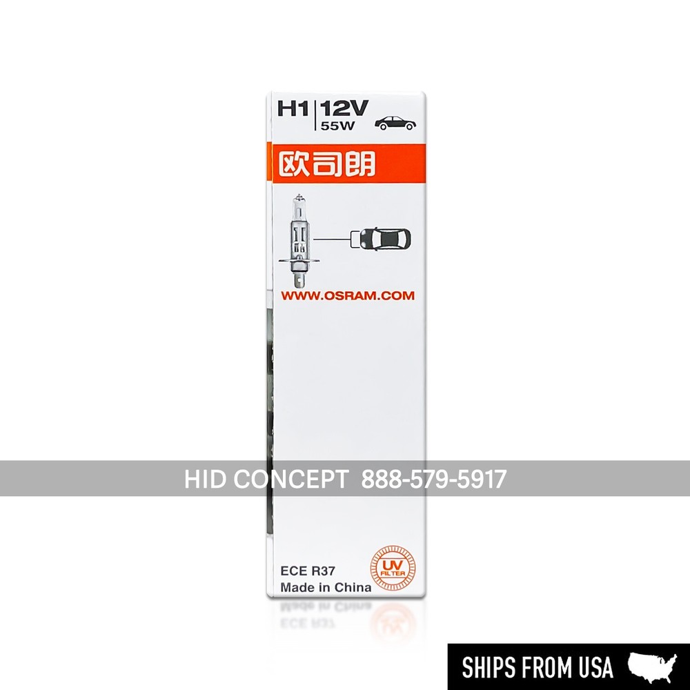 Osram H1 Classic Standard Headlight Halogen Bulbs 64150 3800K 12V 55W 2-Pack