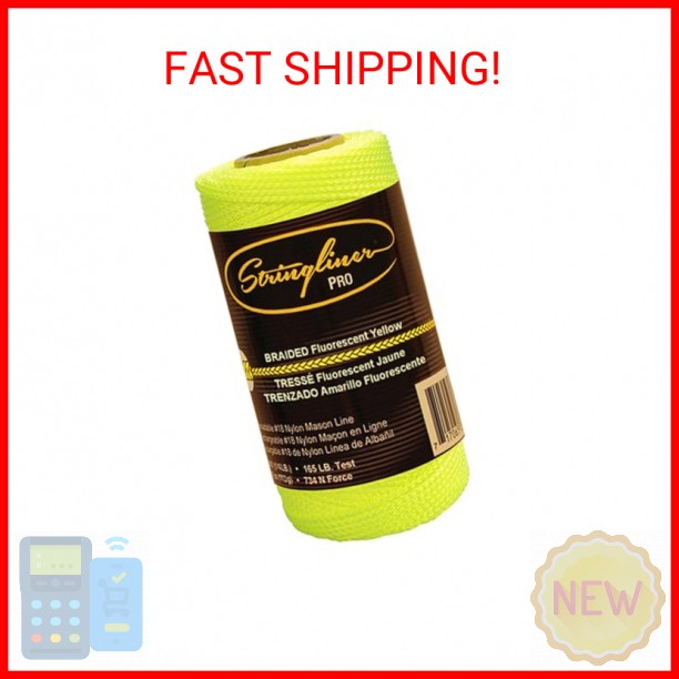 STRINGLINER COMPANY 35165 Braided Construction Line Roll, Fluorescent Yellow