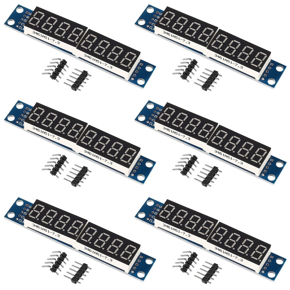 6 PCS 8-Digit 7 Segment MAX7219 Digital Module, LED Display, MCU, AVR, STM32