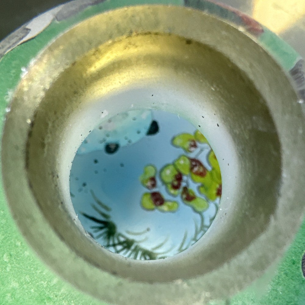 Chinese Hand painted Inside Reverse Art Panda Glass Globe