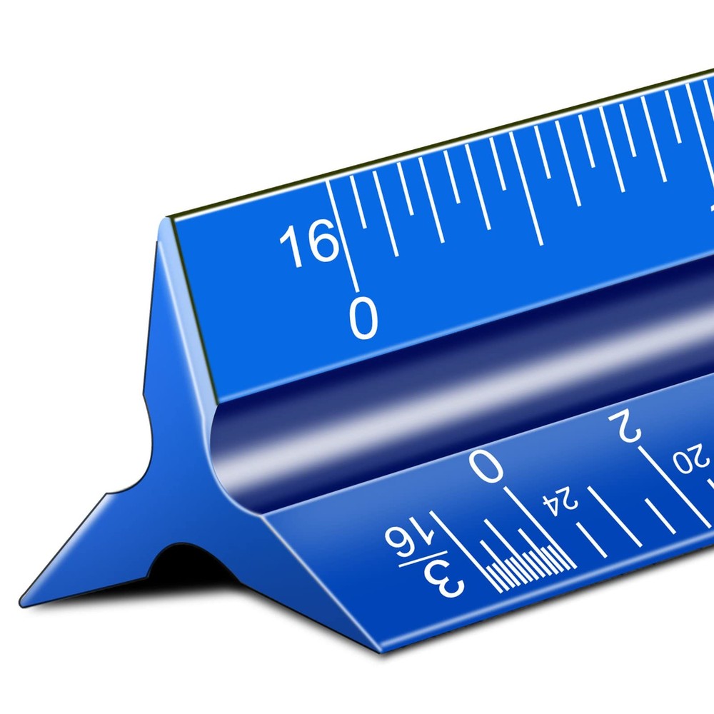 Architectural Scale Ruler, 12'' Imperial 12" Architect Scale, Blue