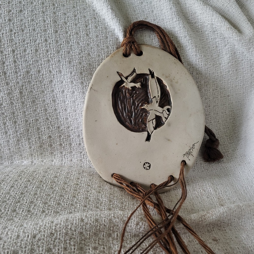 Clay Wind Chimes Signed, Damaged & Repaired