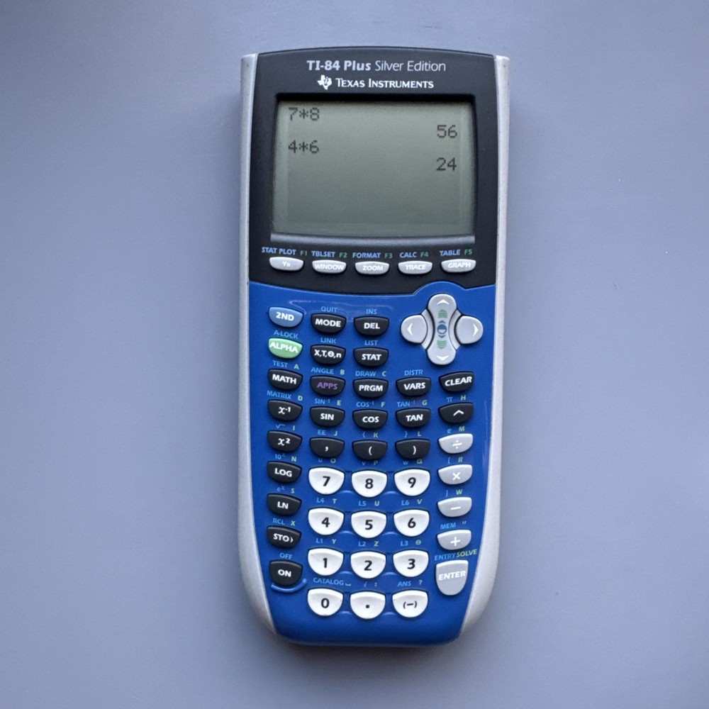 Texas Instruments TI-84 Plus Silver Edition Graphing Calculator BLUE - TESTED