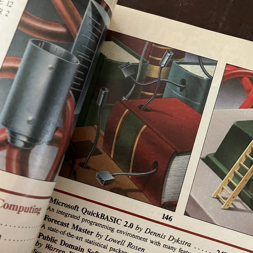 February 1987 Byte computer magazine Wood Computer School Desk Cover