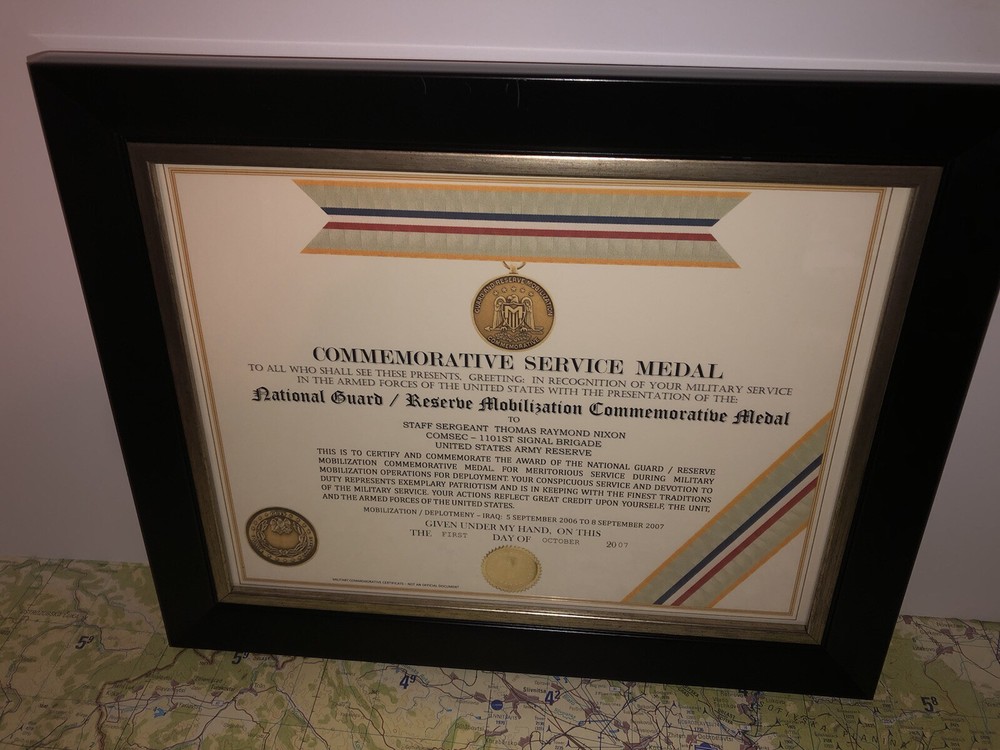 NATIONAL GUARD / RESERVE MOBILIZATION COMMEMORATIVE MEDAL CERTIFICATE ~ Type 1