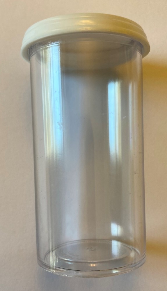 Storage Vials Plastic 25ml with white snap on cap 25 per pack