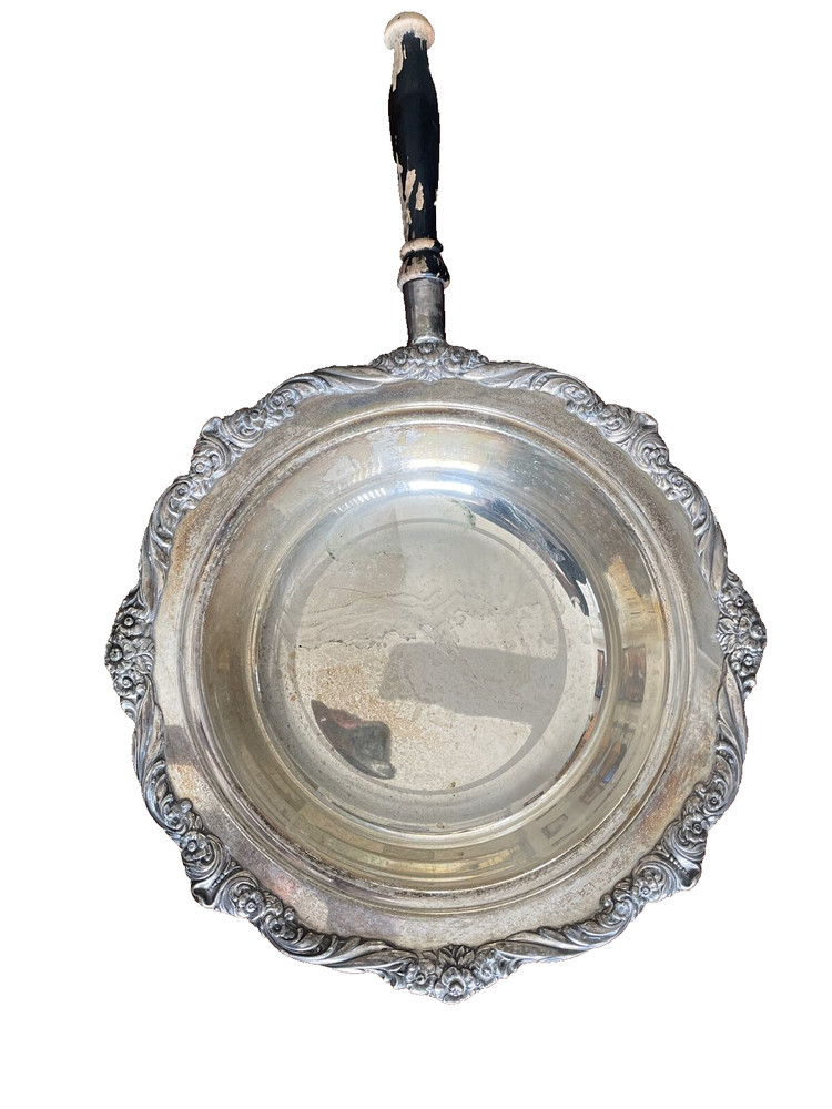 Antique 2 Pcs Old Sheffield Victorian Silver Plate Entrée Dish, 12" x 11"