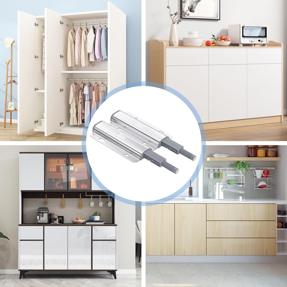 Secure Double Push Cabinet Latch - Magnetic Closure with Easy Installation Kit