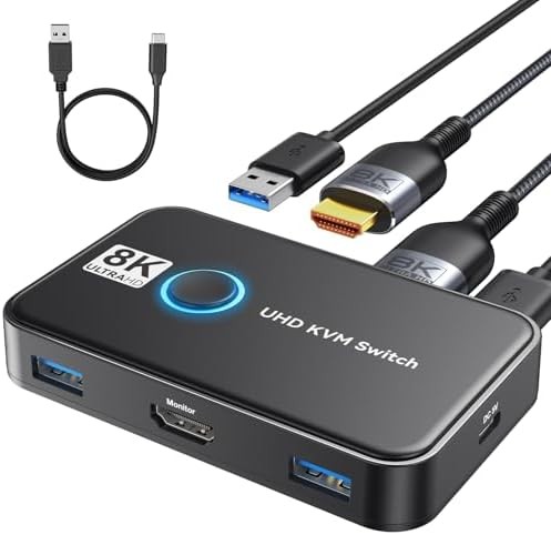 USB KVM Switch For Two Computers One Monitor