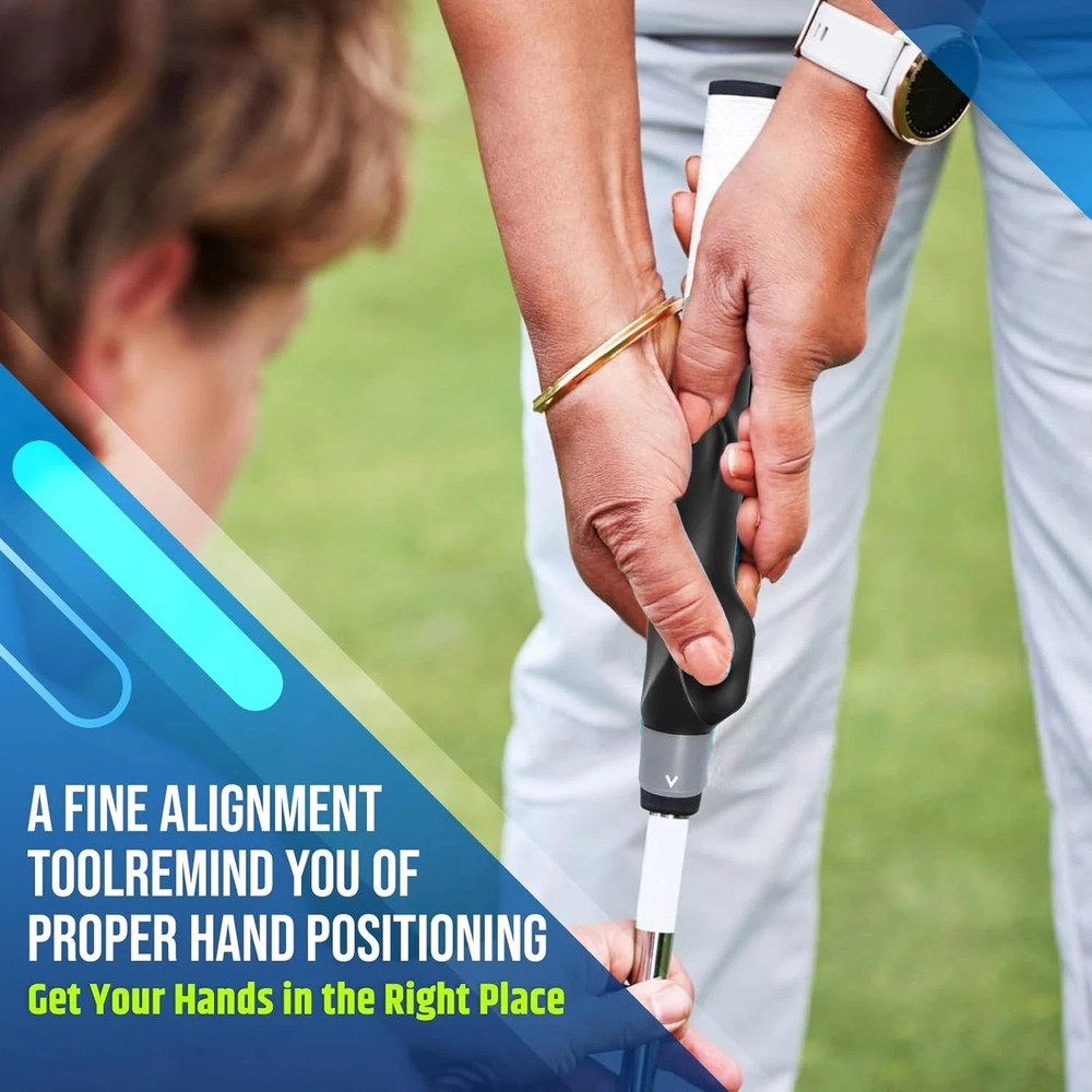 Clip-On Golf Grip Trainer, Golf Swing Training Aid for Improving Proper Hand Pos