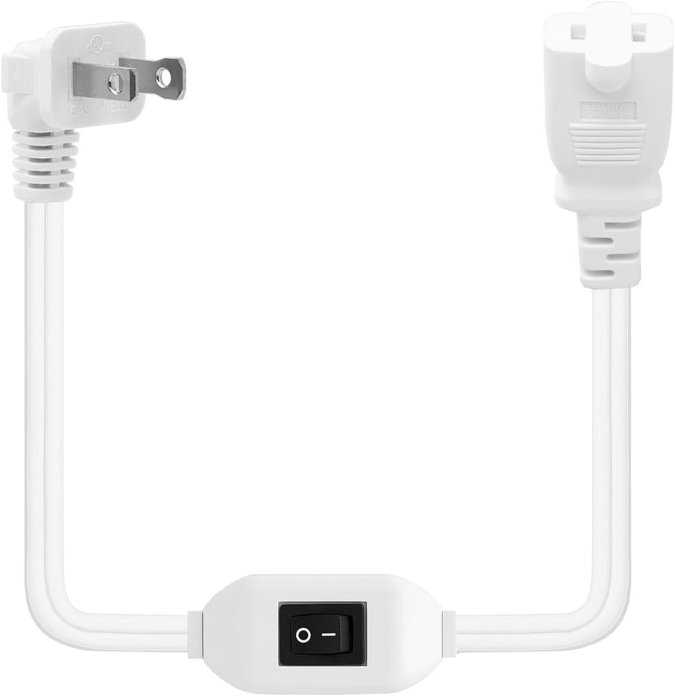 [2-Feet] On Off Switch Extension Cord, Right Angle 2-Prong Polarized Extensio...