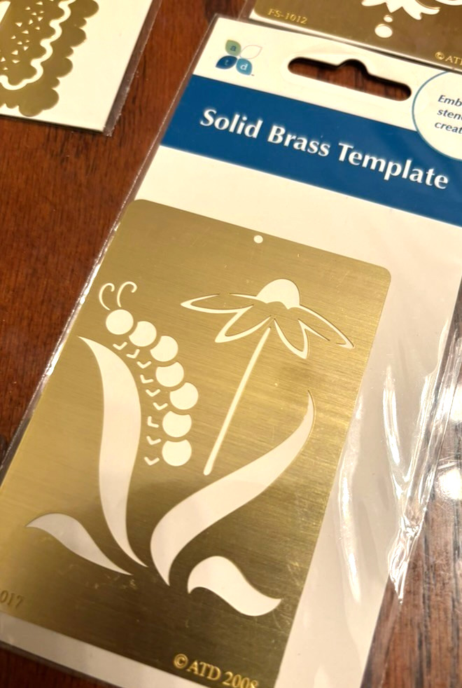 Srencils, solid brass tmplate, a set of three, new2.5 x 2.5, 2 x 3,