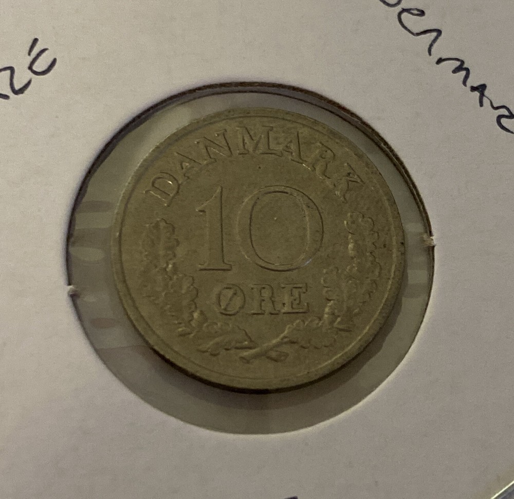 1961 Denmark 10 Ore Coin B16