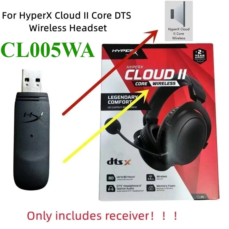 USB Receiver Adapter for Kingston HyperX Cloud II CORE Wireless Headset CL005WA
