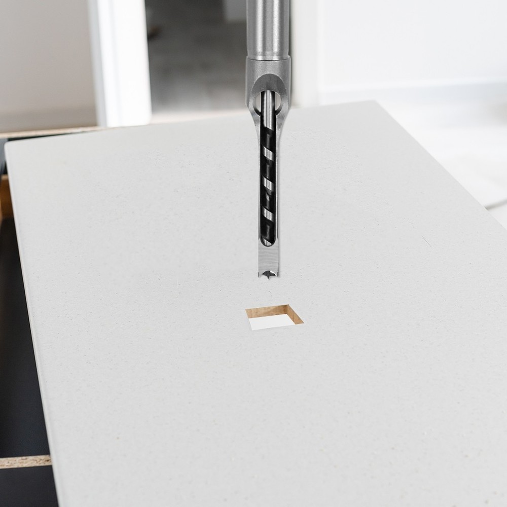 1" Squared-hole Drill Bit for Woodworking Hollow Chisel