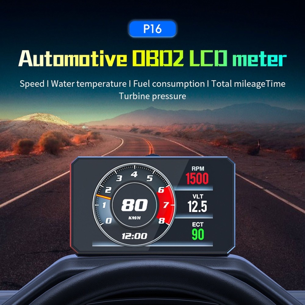 OBD2 Car HUD Head Up Display Speedometer Overspeed Fault Code Reader Scanner