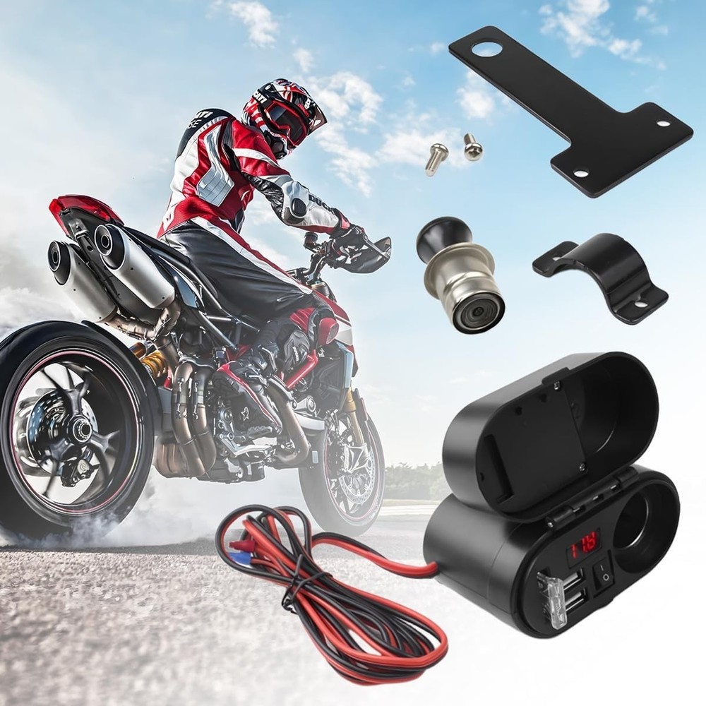 Motorcycle Waterproof 12V Cigarette Lighter Socket Phone GPS USB Power Charger