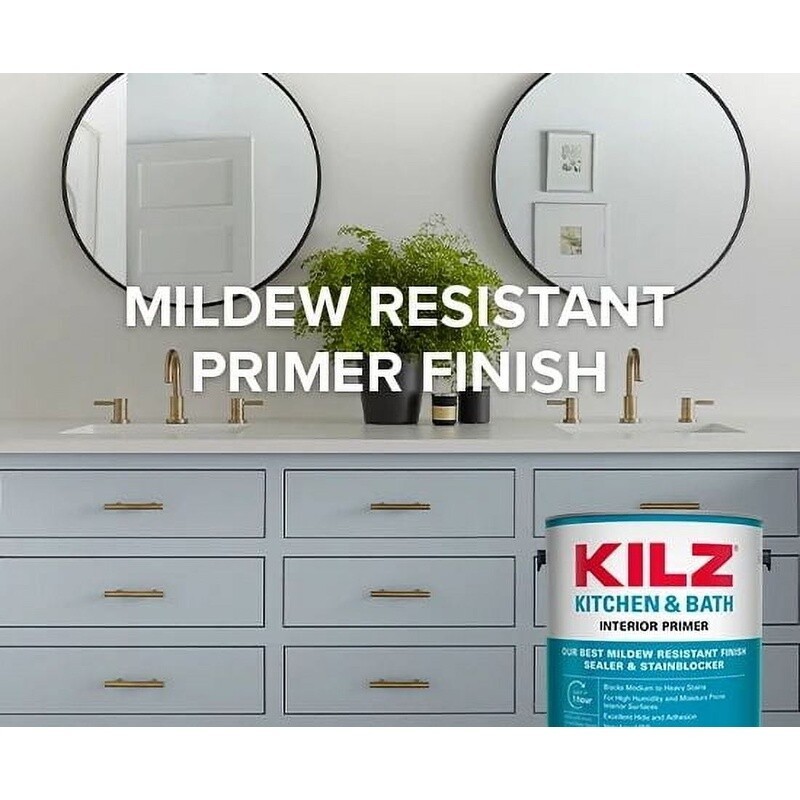 Mildew Resistant Water Based Interior Primer Sealer Kitchen Bath Stain Blocker