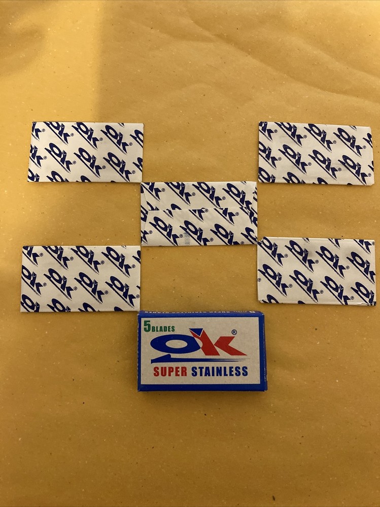 5 Double Edge Razor Blades, OK Super Stainless