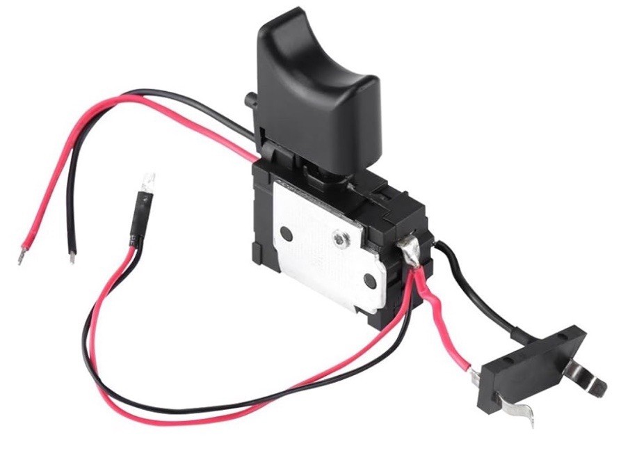 Cordless Drill Switch, 7.2V ~ 24V Drill Speed Control Switch w/ Small Light