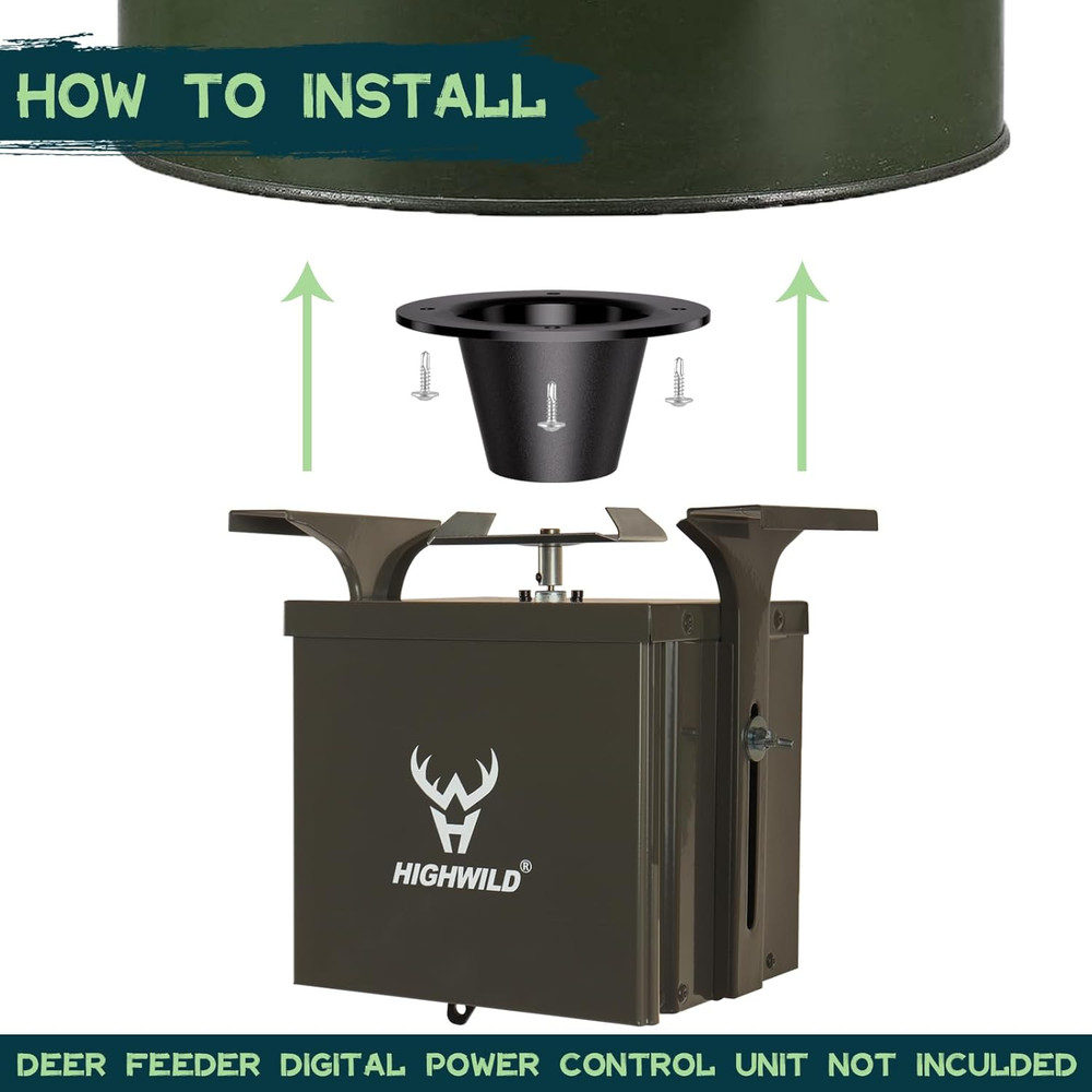 Highwild 2" Drop Versatile Replacement Funnel for Deer Feeder - Durable Polycarb