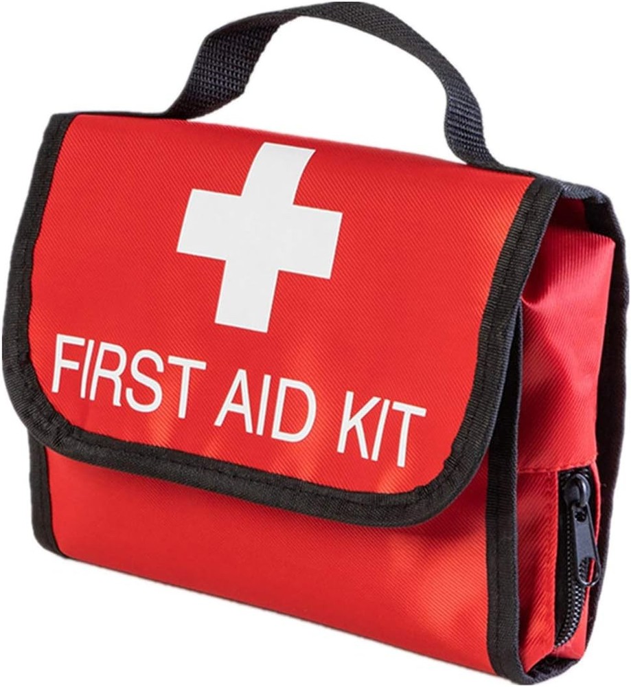First Aid Bag Kit Empty Medical Storage Red Trauma Folding