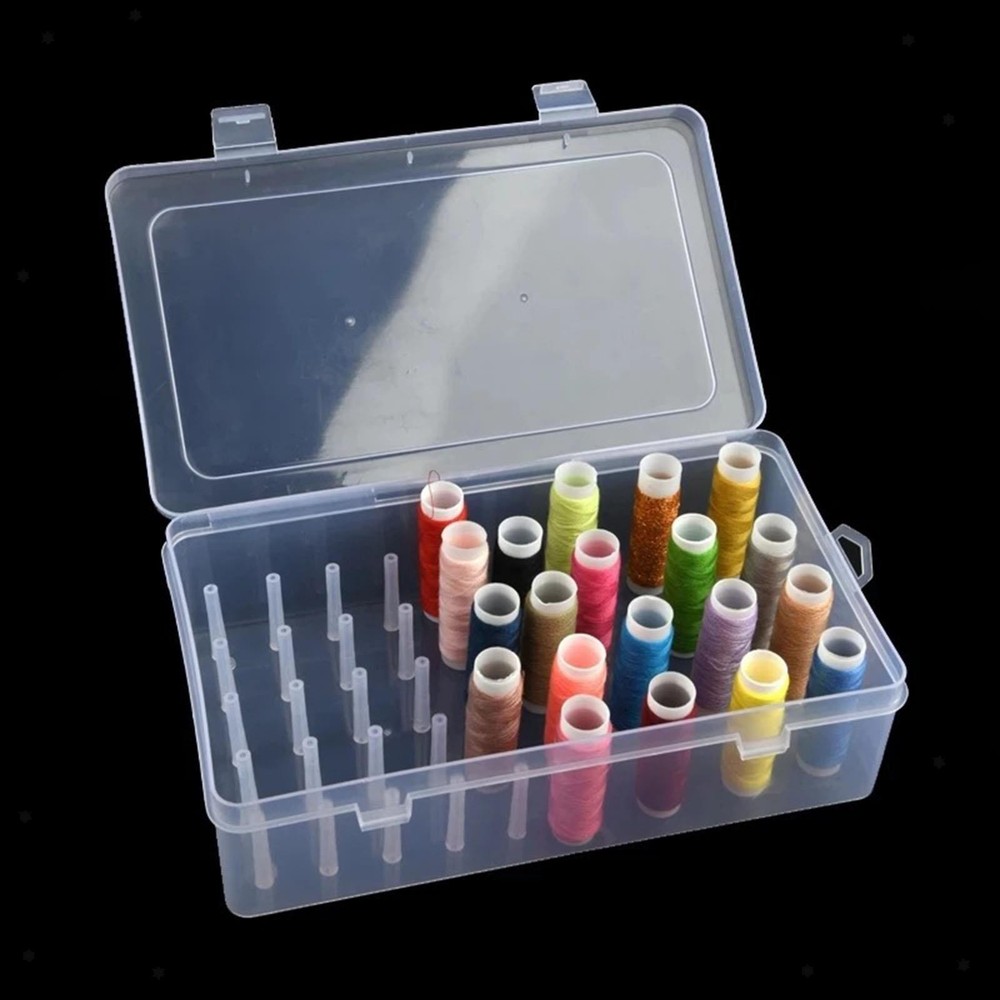 Sewing Thread Storage Box Container Sewing Craft Storage Case Transparent