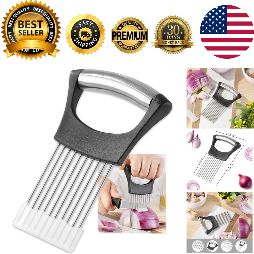 Versatile Onion & Vegetable Cutter with Safety Grip - Includes Protective Cover
