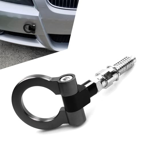 1 PC Car Front Bumper Tow Hook Pull Ring, Foldable Screw-in Structure Tensile