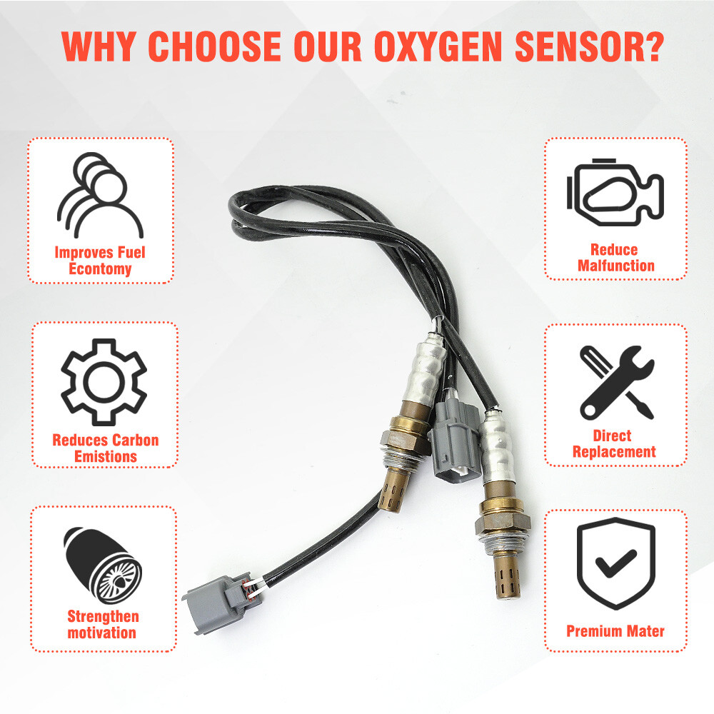 2PCS Sensor Oxygen O2 Front Sensor Rear & For 2001-2005 Honda 1.7L Civic