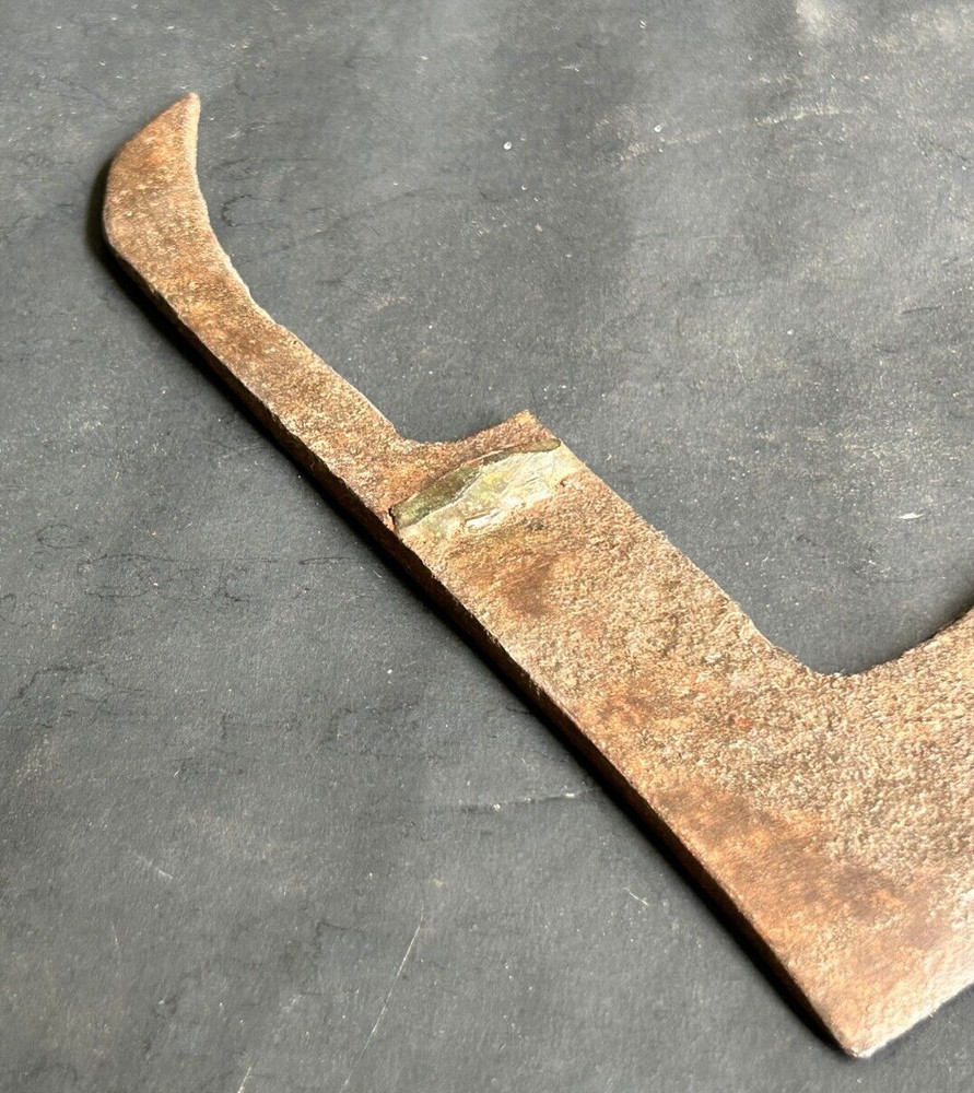 VINTAGE HAND FORGED RUSTIC IRON UNIQUE L SHAPE DOUBLE BIT HEAD HATCHET AXE TOOL