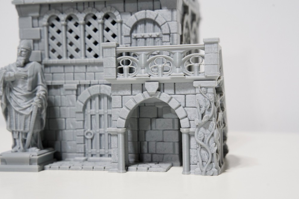 Wargaming Tabletop Stone House With Balcony - 3D Printed