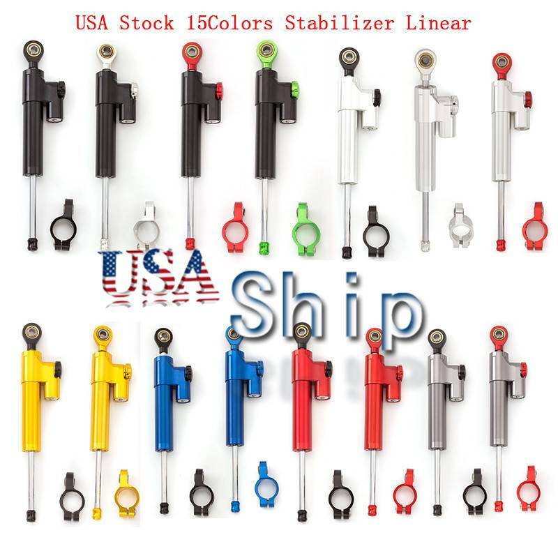 Black&Gold Motorcycle Universal Steering Damper Stabilizer Linear Control Safety