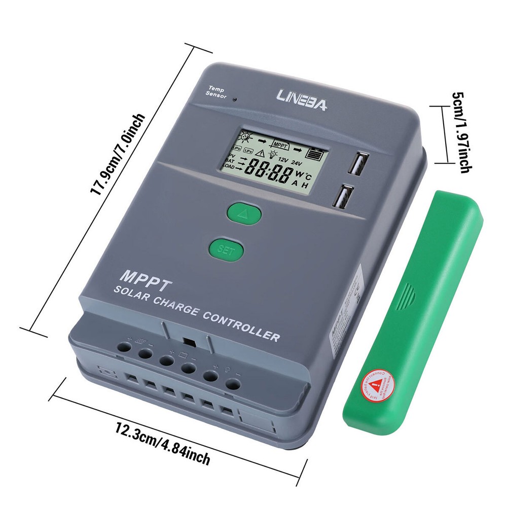 Solar Panel Regulator MPPT Charge Controller Auto Focus Tracking 30-100A 12V/24V