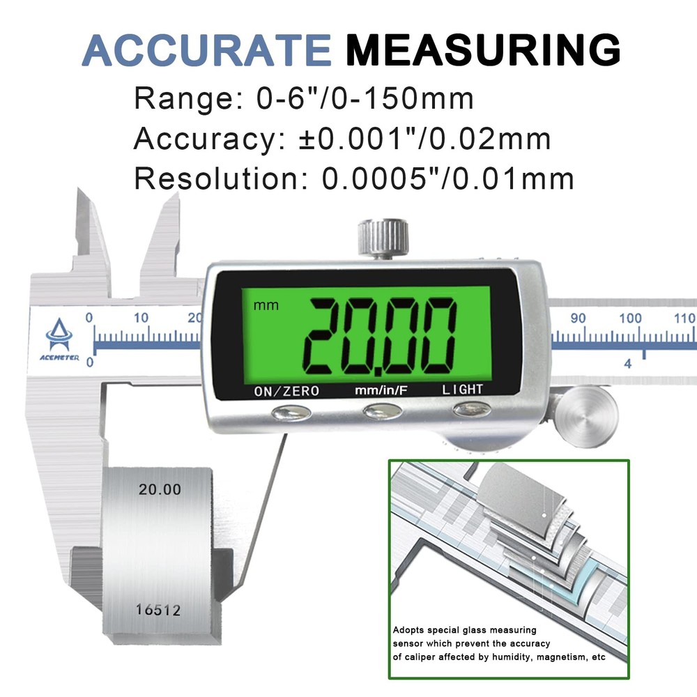 Digital Caliper Electronic Measuring Tool,Digital Vernier Caliper Inch/Millim...