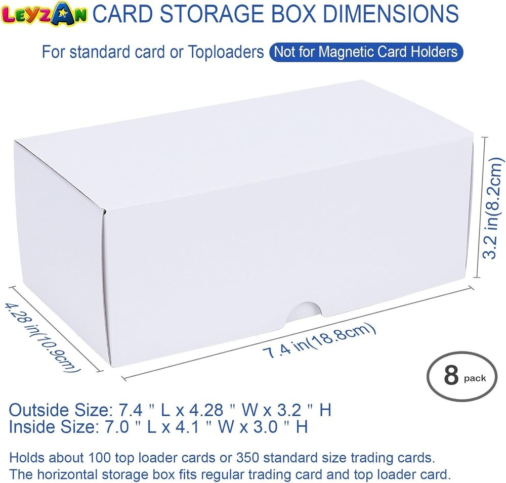 Toploader Storage Box 8-Pack Card Organizer Dustproof Stackable Recycled