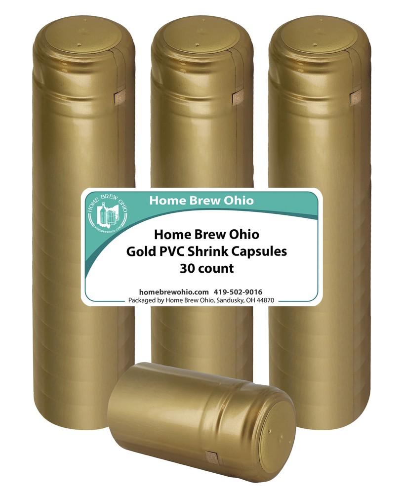 Gold PVC Shrink Capsules-30 Count
