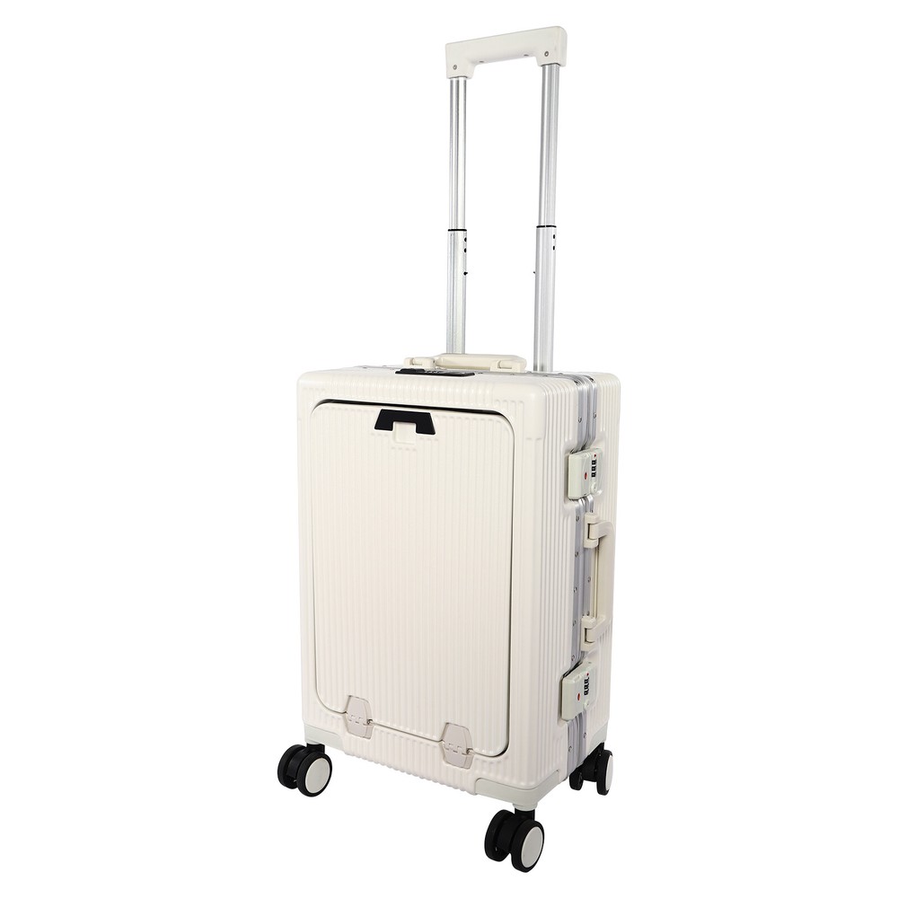 20" Front Opening Suitcase Boarding Cabin Suitcase Trolley Board Case Hard Shell