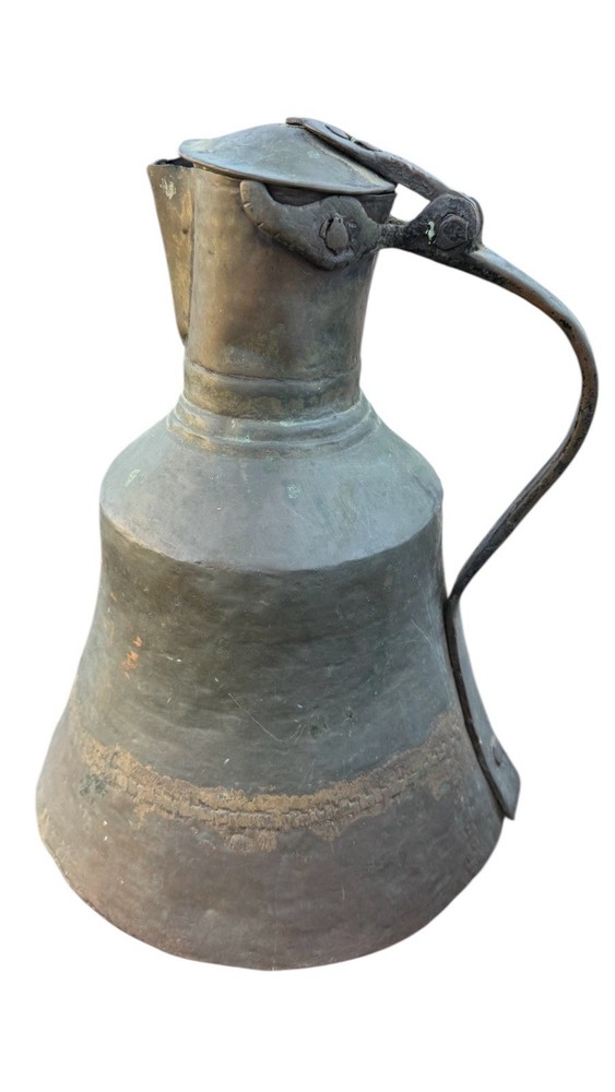 Large Primitive Middle Eastern Hand Hammered copper Water Jug/Pitcher RARE